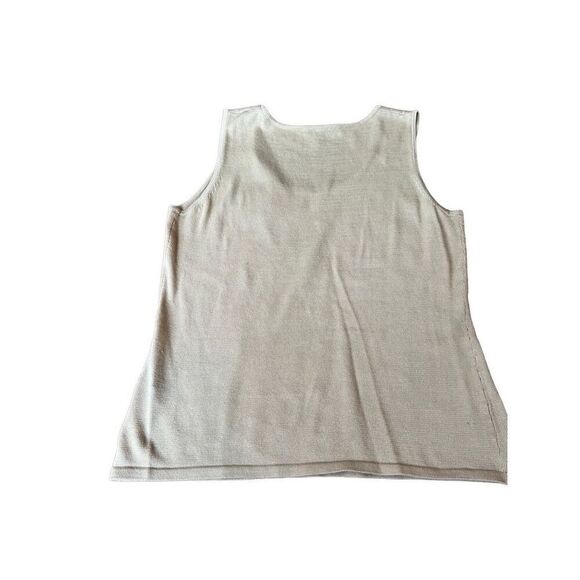 Lafayette 148 sleeveless cotton cream nude knit top size M - Picture 2 of 7